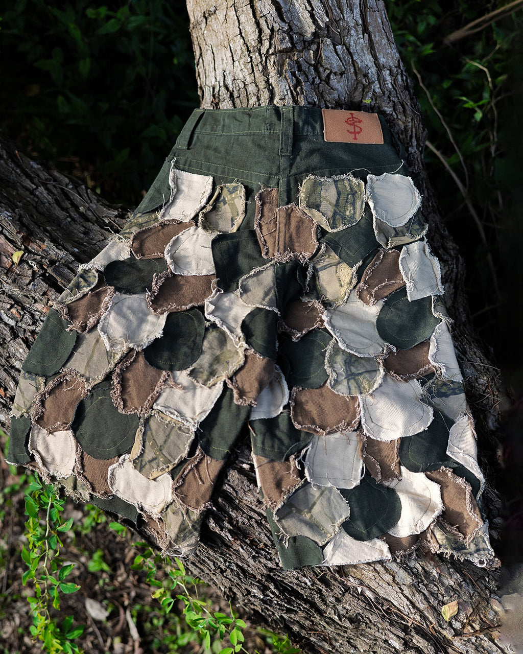 salvation rags camo patch jeans