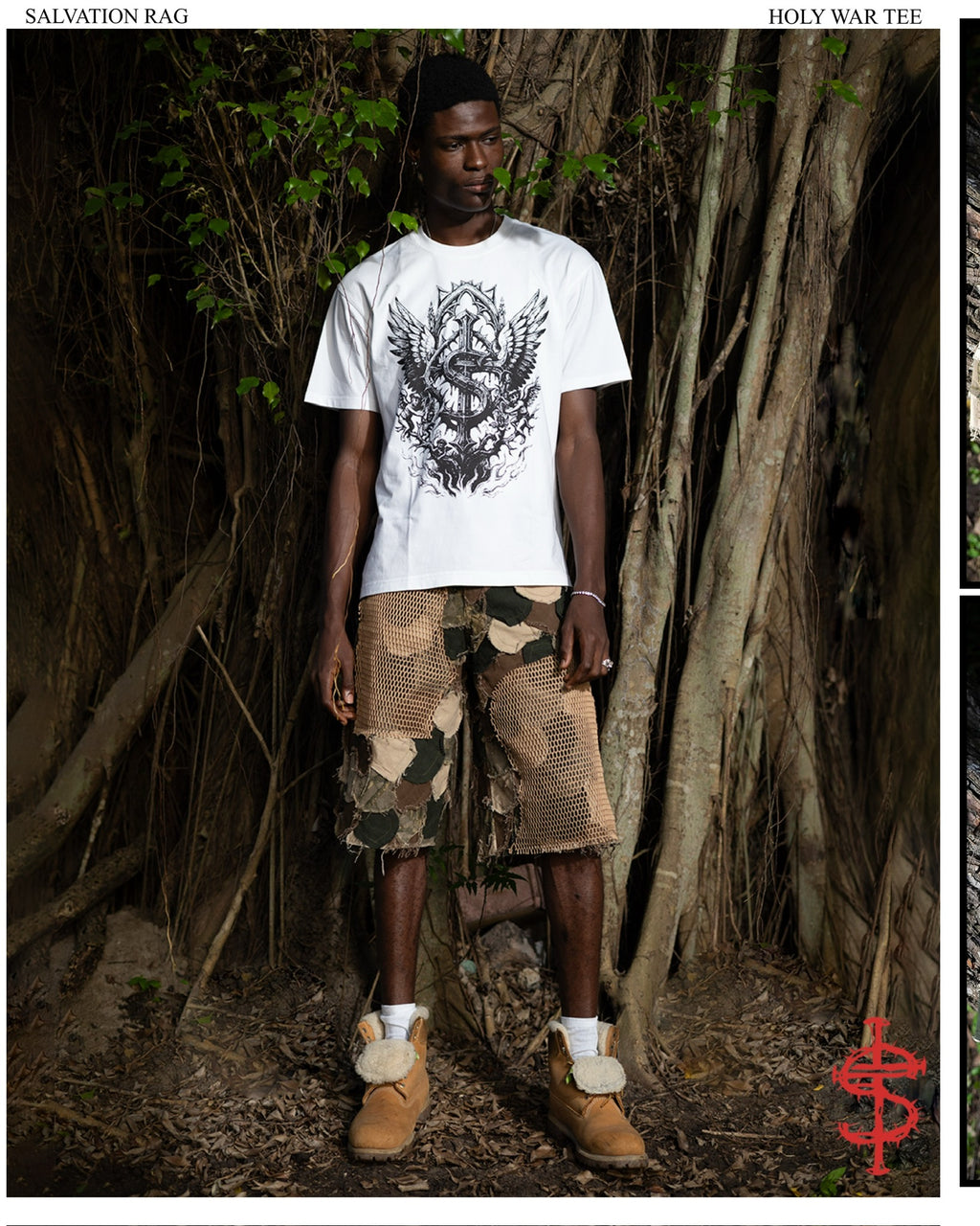 salvation rags camo patch jeans